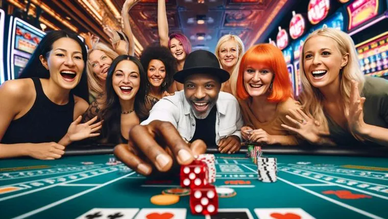 Person playing slot machine game on phsky app with winning jackpot celebration
